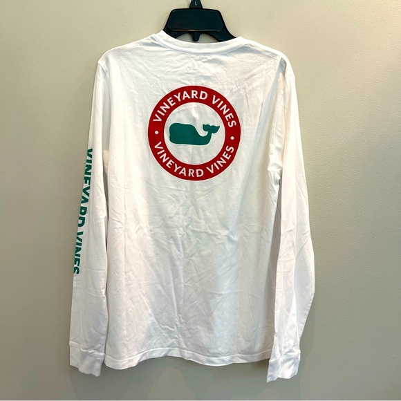 Vineyard Vines Other - Vineyard Vines Shirt White Long Sleeve T-Shirt kids XL Christmas Festival NWT
